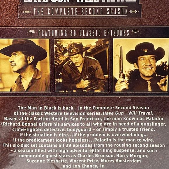 Have Gun Will Travel Complete 2nd Season 6 DVD Set Video Richard Boone 16+ Hours - Picture 4 of 9